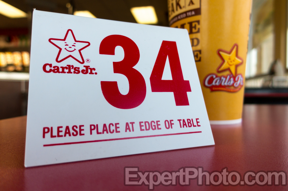 Nice photo of Carls Jr Table Number