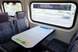 Nice photo of Inside a Metrolink Train