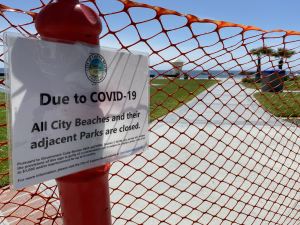 Nice photo of Laguna Beach Quarantine Signs