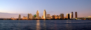 Nice photo of Watercolor of San Diego Skyline Sunset