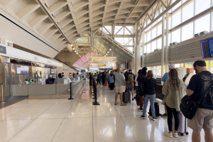 Nice photo of TSA Line at Ontario Airport