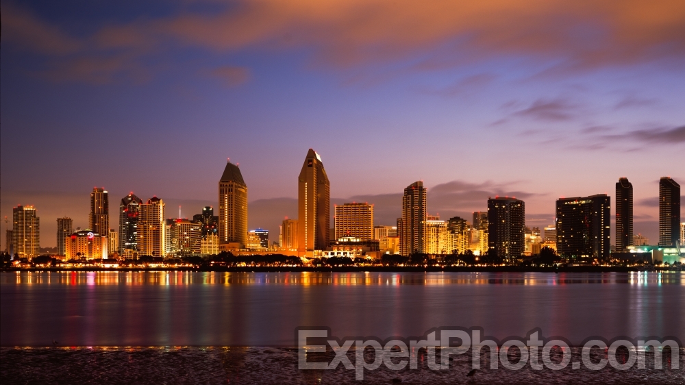 Nice photo of San Diego Skyline Sunrise