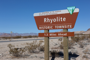 Nice photo of Rhyolite Historic Townsite Sign