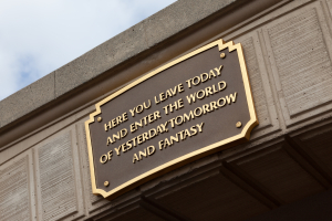Nice photo of Here You Leave Today Sign Disneyland